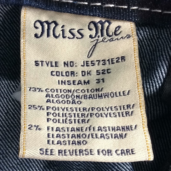 Miss Me Embellished Easy Boot Jeans 30 #JE5731E2R - Picture 8 of 8